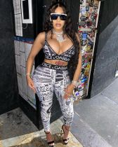 Fashionable Letter Elastic Band Split Pants Sports Women's Swimsuit Yoga Bikini Fashionable Letter Elastic Band Split Pants Sports Women's Swimsuit Yoga Bikini