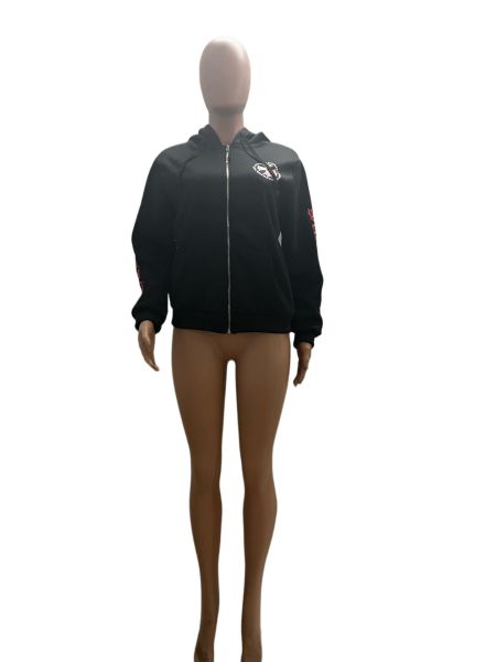 Tidal Brand Printed Cross Horseshoe Sanskrit Hoodie Cardigan Zipper Tidal Croat Sweatshirt
