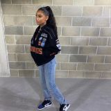 Motorcycle print casual fashion long sleeve jacket coat
