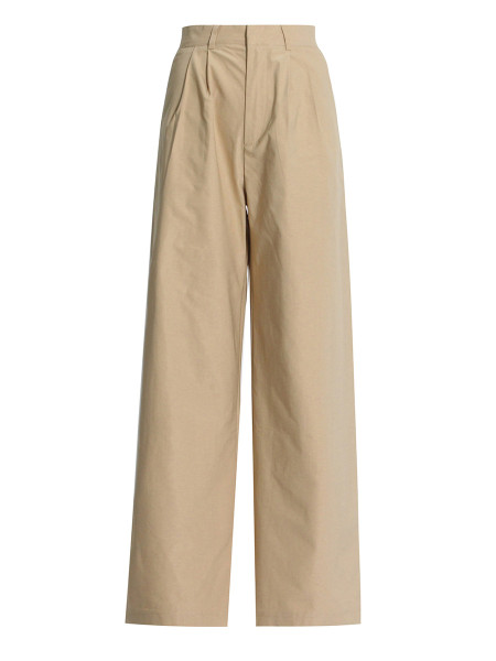 High waist slim straight trousers