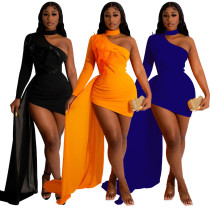 Waist off shoulder one-piece dress Waist off shoulder one-piece dress
