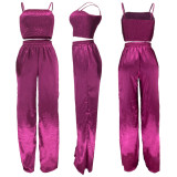 Fashion solid color leisure three piece set