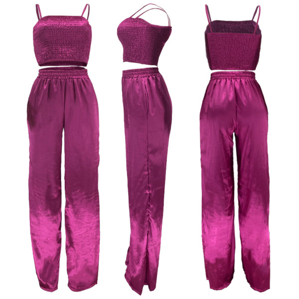 Fashion solid color leisure three piece set