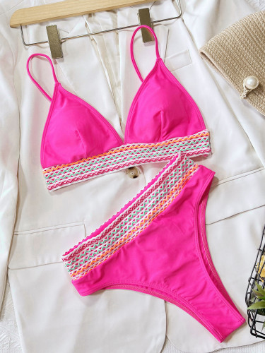 Split Women's Swimsuit Splice Solid Bikini