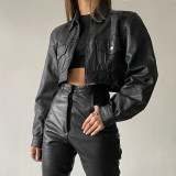 Chaopai Spice Girl Street Handsome Stylish Motorcycle Style Short Leather Jacket