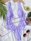 One piece bikini hollow strap one piece swimsuit