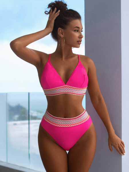 Split Women's Swimsuit Splice Solid Bikini