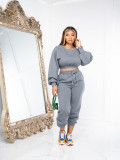 Autumn and winter plush loose thread casual two-piece suit