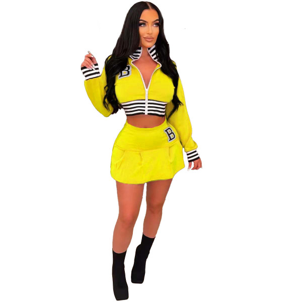 Autumn and winter fashionable baseball suit letter skirt suit