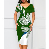 Short Sleeve Off Shoulder Skinny Dress