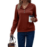 Waffle lapel solid single breasted long sleeve