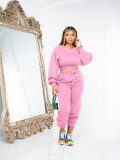 Autumn and winter plush loose thread casual two-piece suit