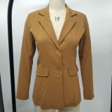 Fashion Women's Solid Slim Fit Suit Top Coat