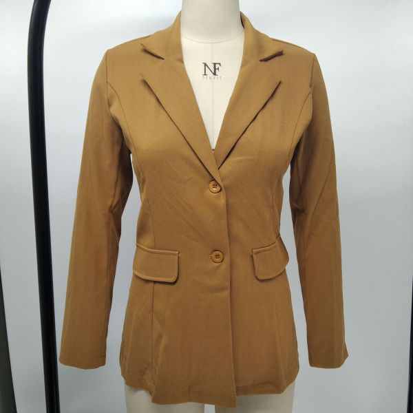 Fashion Women's Solid Slim Fit Suit Top Coat