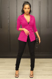 Fashion Women's Solid Slim Fit Suit Top Coat