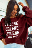 Printed simple hoodless sweater solid color long sleeve bottoming shirt