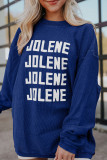 Printed simple hoodless sweater solid color long sleeve bottoming shirt