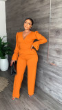 Casual Fashion Flare Sleeve Solid Two Piece Set