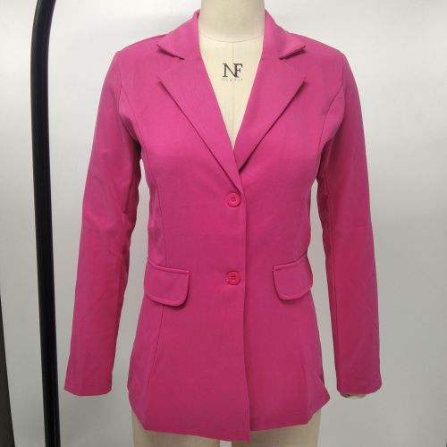 Fashion Women's Solid Slim Fit Suit Top Coat