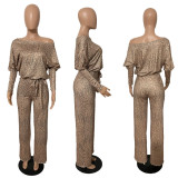 High elastic loose jumpsuit with belt RNH28236