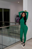 Sporty stretch fabric back and forth two-piece set
