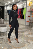 Sporty stretch fabric back and forth two-piece set