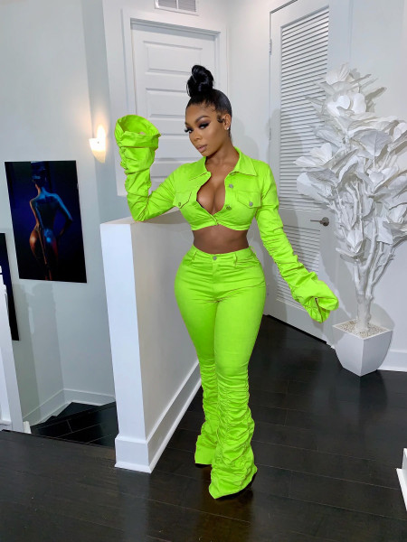 Sexy pleated fashion suit