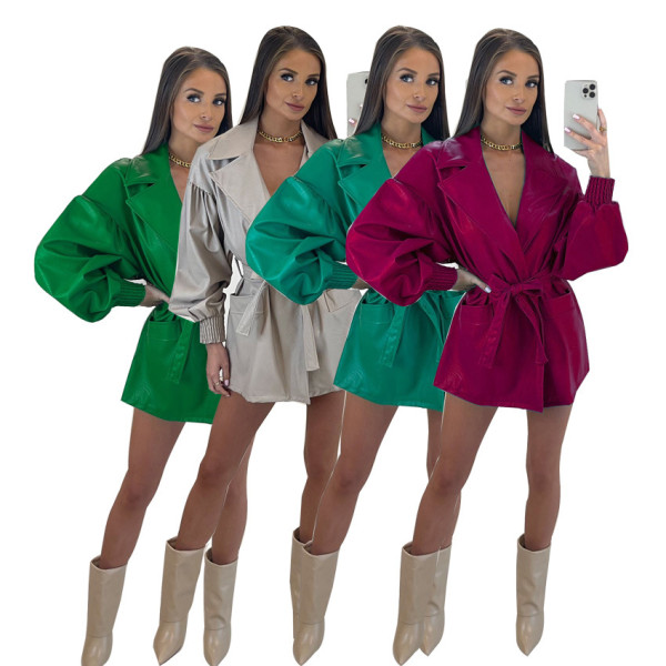 Solid color loose coat