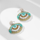 Fashion Trends Devil's Eye Earrings Hand woven Rice Beads Jewelry Earrings