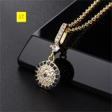 Collar Chain Colorful Zircon Eye Pendant Devil's Eye Necklace