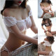 Sexy lingerie perspective mesh home pajamas temptation off shoulder three-point suit