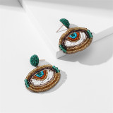 Fashion Trends Devil's Eye Earrings Hand woven Rice Beads Jewelry Earrings