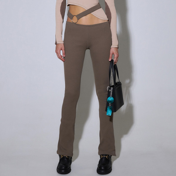 Women's sexy low waist hip lifting trousers Versatile casual slim pants