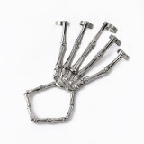 Fashion Personality Punk Skull Hand Bone Versatile Five finger Ring Bracelet Adjustable One piece Chain