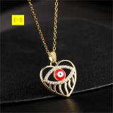 Collar Chain Colorful Zircon Eye Pendant Devil's Eye Necklace