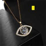 Collar Chain Colorful Zircon Eye Pendant Devil's Eye Necklace