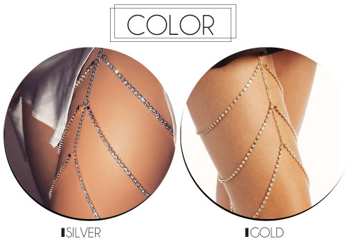 Multi layer claw chain sexy thigh chain rhinestone thigh chain leg ornament chain