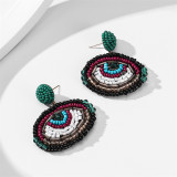 Fashion Trends Devil's Eye Earrings Hand woven Rice Beads Jewelry Earrings