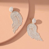 Handmade beaded tassel earrings women inlaid with zircon small design sense of individuality high sense earrings