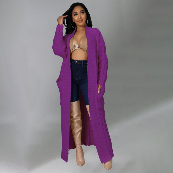 Women's fashion sexy casual long sleeved sweater coat