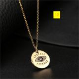 Collar Chain Colorful Zircon Eye Pendant Devil's Eye Necklace