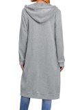 Loose zip long cardigan coat