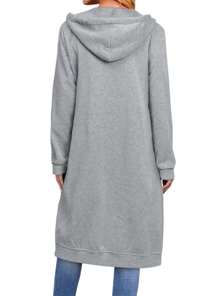 Loose zip long cardigan coat