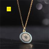 Collar Chain Colorful Zircon Eye Pendant Devil's Eye Necklace