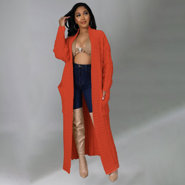 Women's fashion sexy casual long sleeved sweater coat