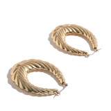 Oversized bamboo pattern earrings exaggerated gold big circle punk hip-hop earrings