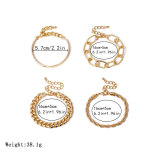 Smooth mix and match fried dough twist chain bracelet Simple thread exaggerated hip hop four piece suit bracelet