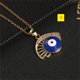 Collar Chain Colorful Zircon Eye Pendant Devil's Eye Necklace