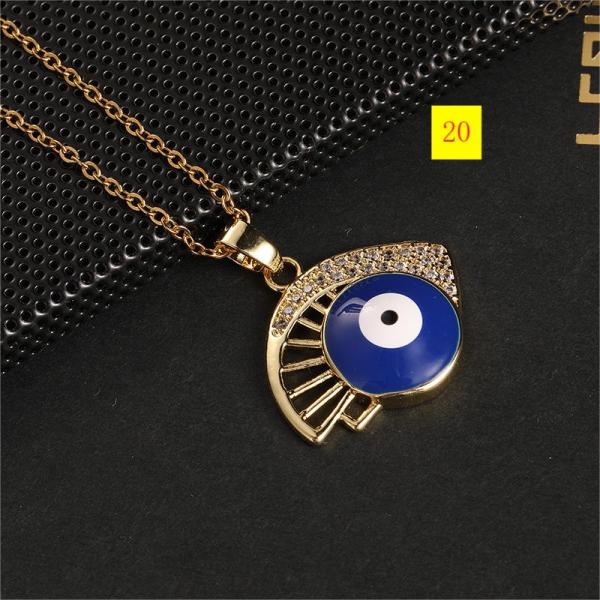 Collar Chain Colorful Zircon Eye Pendant Devil's Eye Necklace
