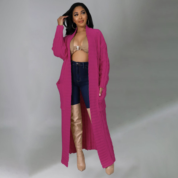 Women's fashion sexy casual long sleeved sweater coat